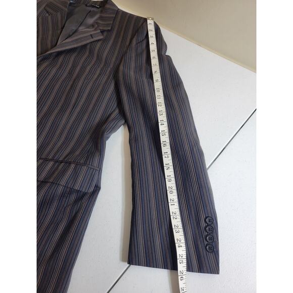Jack Victor Prossimo Gray Striped 3-Button Formal Career Sport Coat Mens 44L - Picture 8 of 16